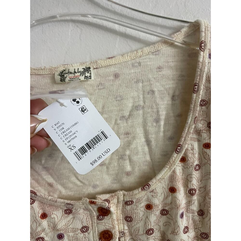 Free People Intimately XS Pajamas Stolen Dance Sleep Set Cream NEW NWT - Picture 5 of 9